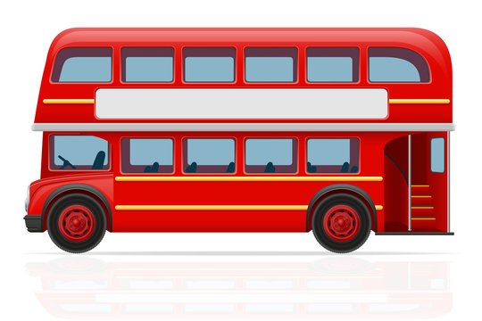 Cartoon of a red double-decker bus.